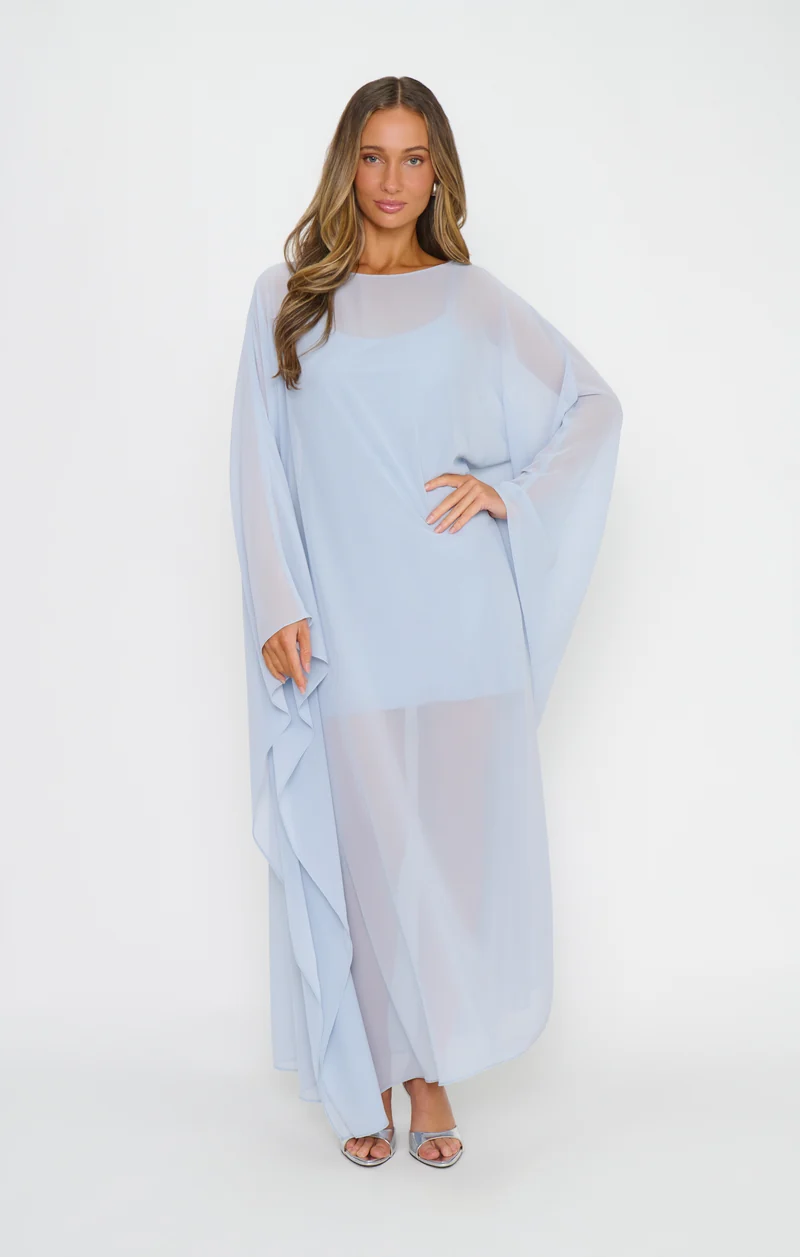 Olsen Maxi Dress ~ Steel Blue Chiffon