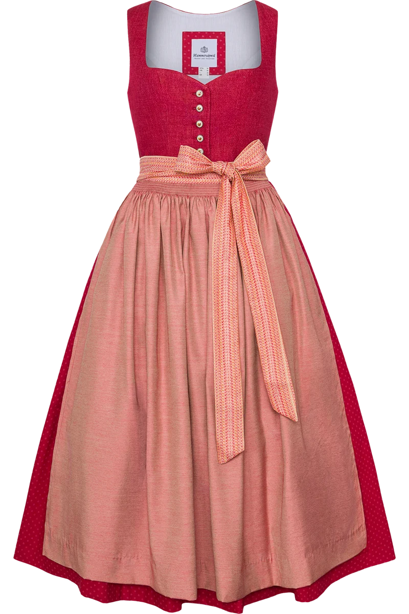 Leinen-Dirndl lang mit Baumwollrock
