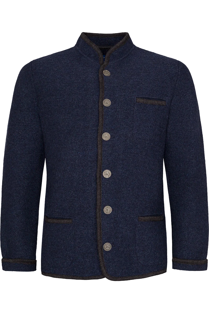 Herren Trachtenjacke aus Schurwolle - marine/anthra