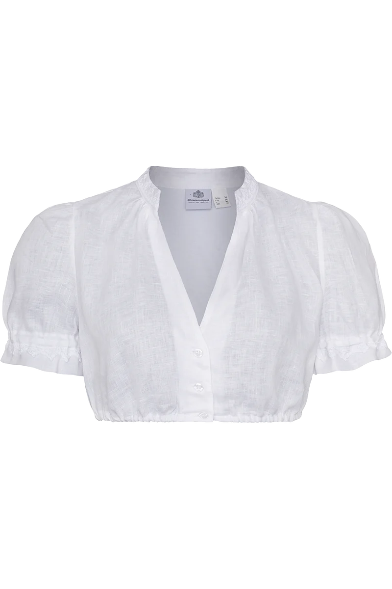 Leinen-Dirndlbluse mit Stretch-Rücken