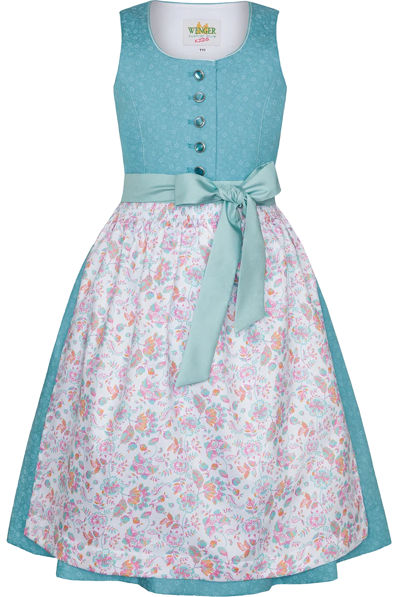 Kinder-Baumwolldirndl mit Blumenmuster