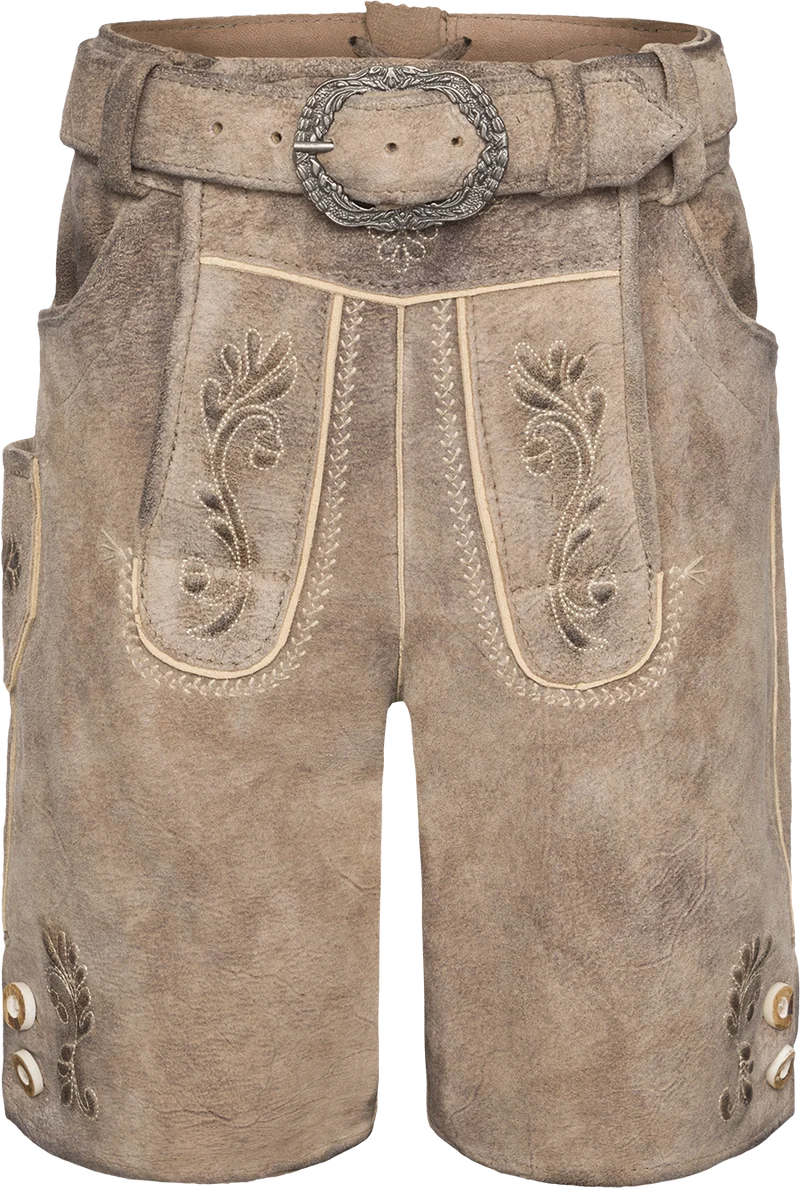 Kinder Lederhose mit Gürtel und Stickereien