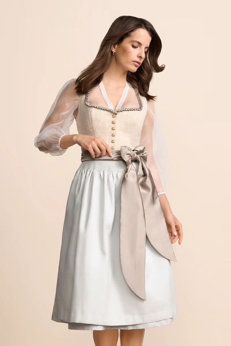 Krüger Helina Long Dirndl, Beige — 70cm 2pc Set