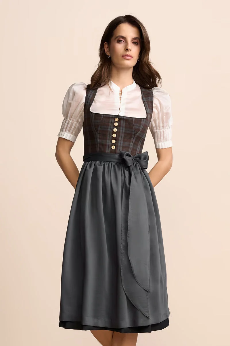 Krüger Nieke Long Dirndl, Blue — 70cm 2pc Set