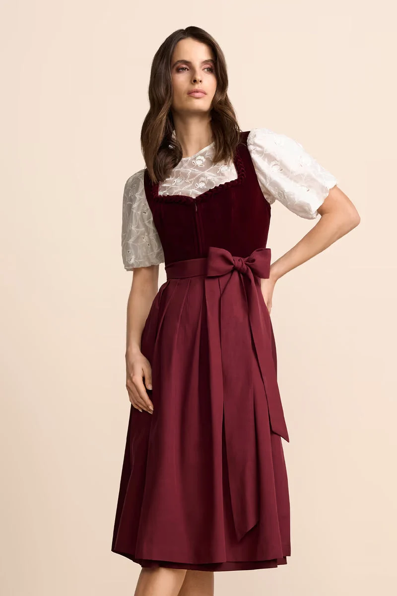 Krüger Naomie Long Dirndl, Red — 70cm 2pc Set