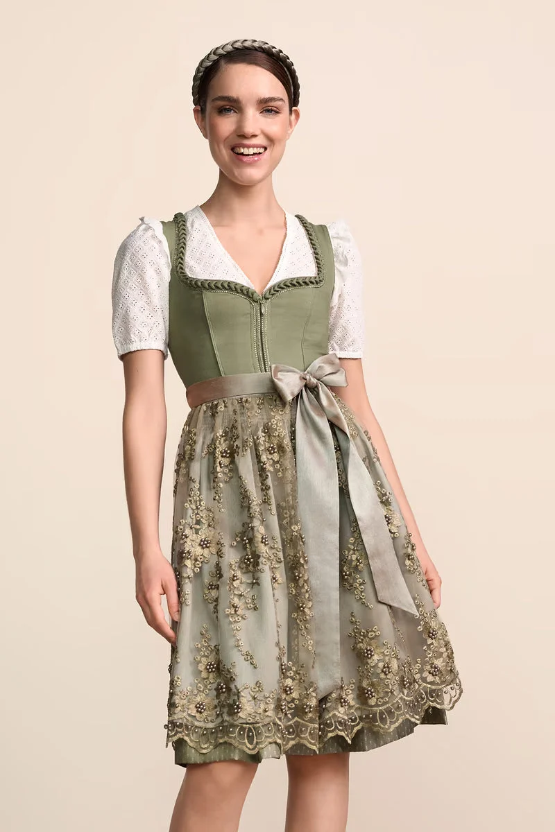 Kruger Malana Midi Dirndl, Green — 60cm 2pc Set
