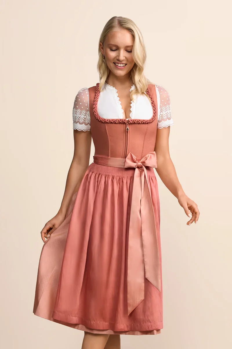 Kruger Aeloria Long Dirndl, Orange — 70cm 2pc Set