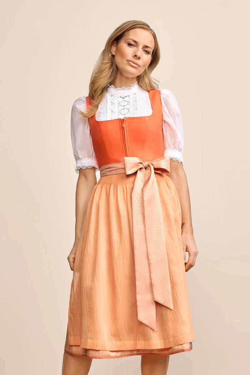Kruger Long Dirndl 2pcs. 70cm "Emmaly" orange