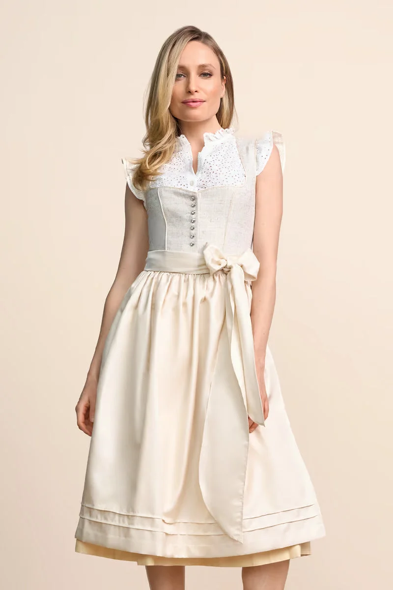Kruger Long Dirndl 2pcs. 70cm "Calantha" beige