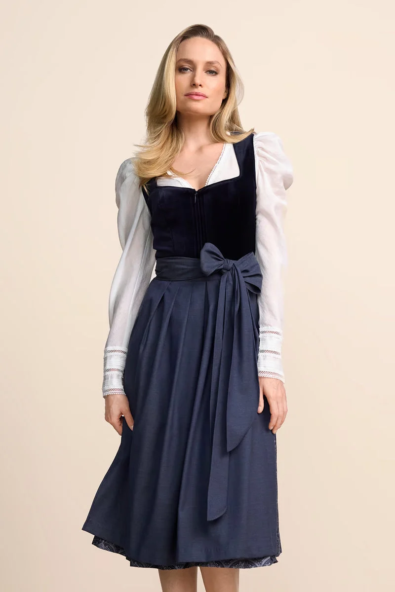 Kruger Long Dirndl 2pcs. 70cm "Violante" blue
