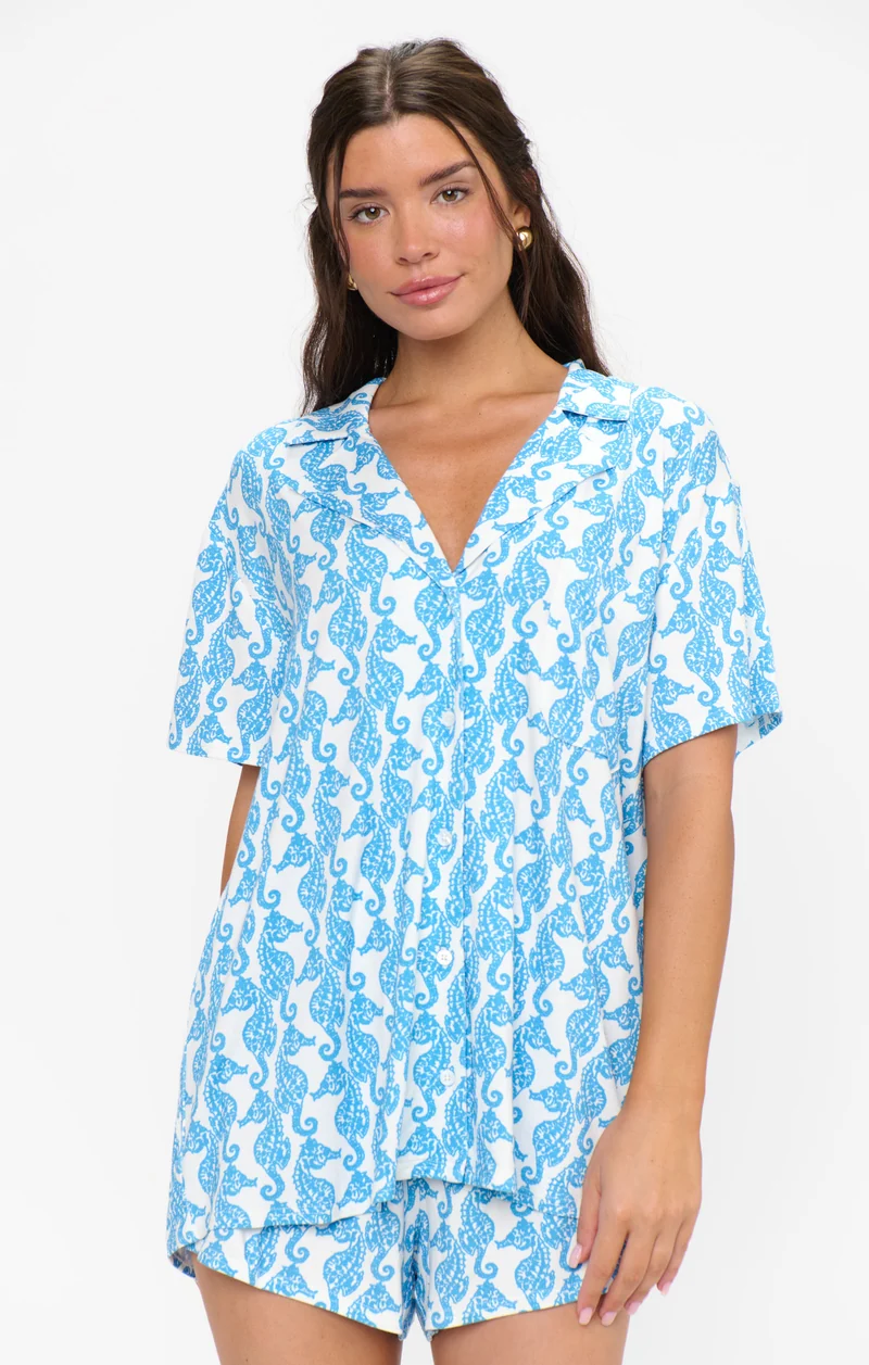 Sunday Morning PJ Set ~ Seahorse Jersey