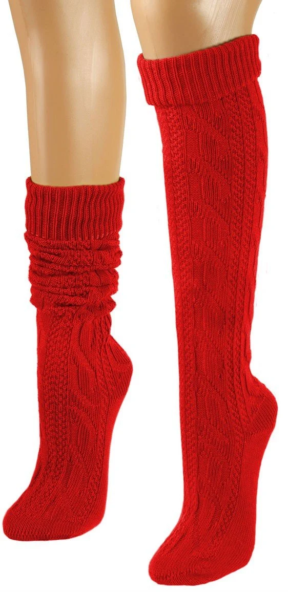 Trachtensocken rot knielang