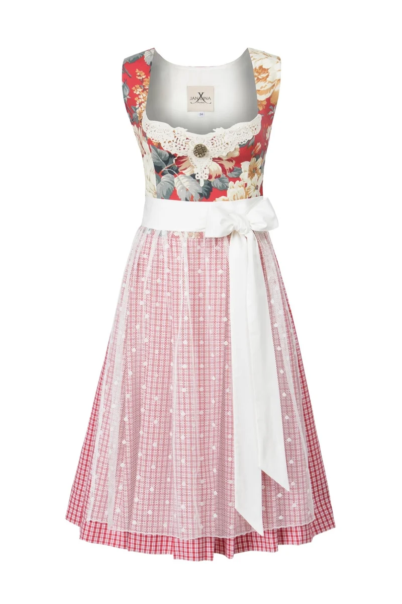 DIRNDL VINTAGE OXFORD FLOWERS ROT