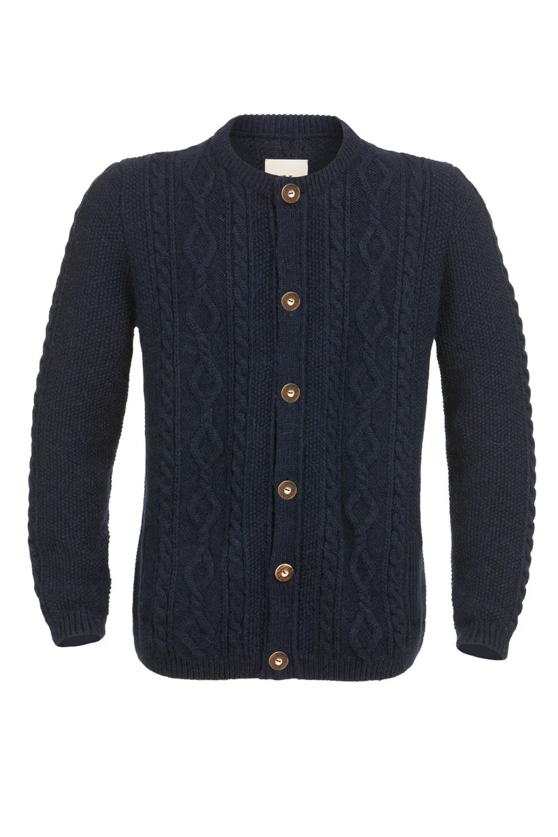 STRICKJACKE HALODRI VINTAGE MIT ZOPF NAVY