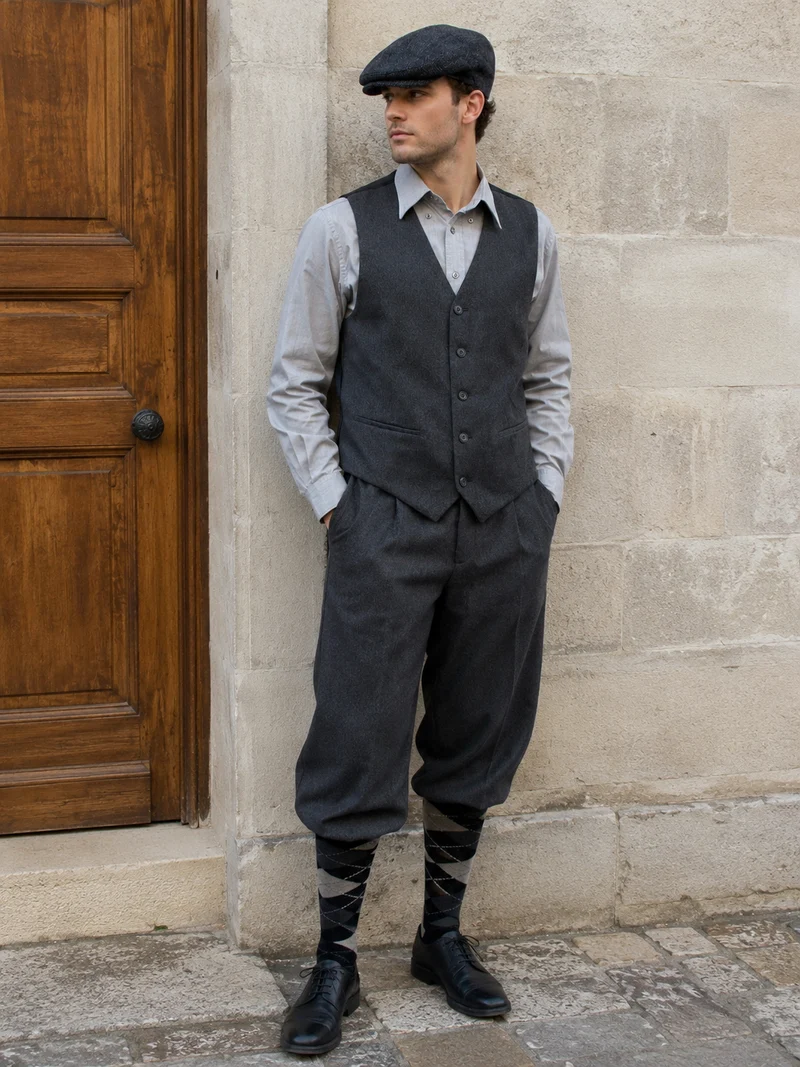 20er Jahre Herren Outfit – britischer 1920er-Jahre-Stil mit Knickerbocker & Weste
