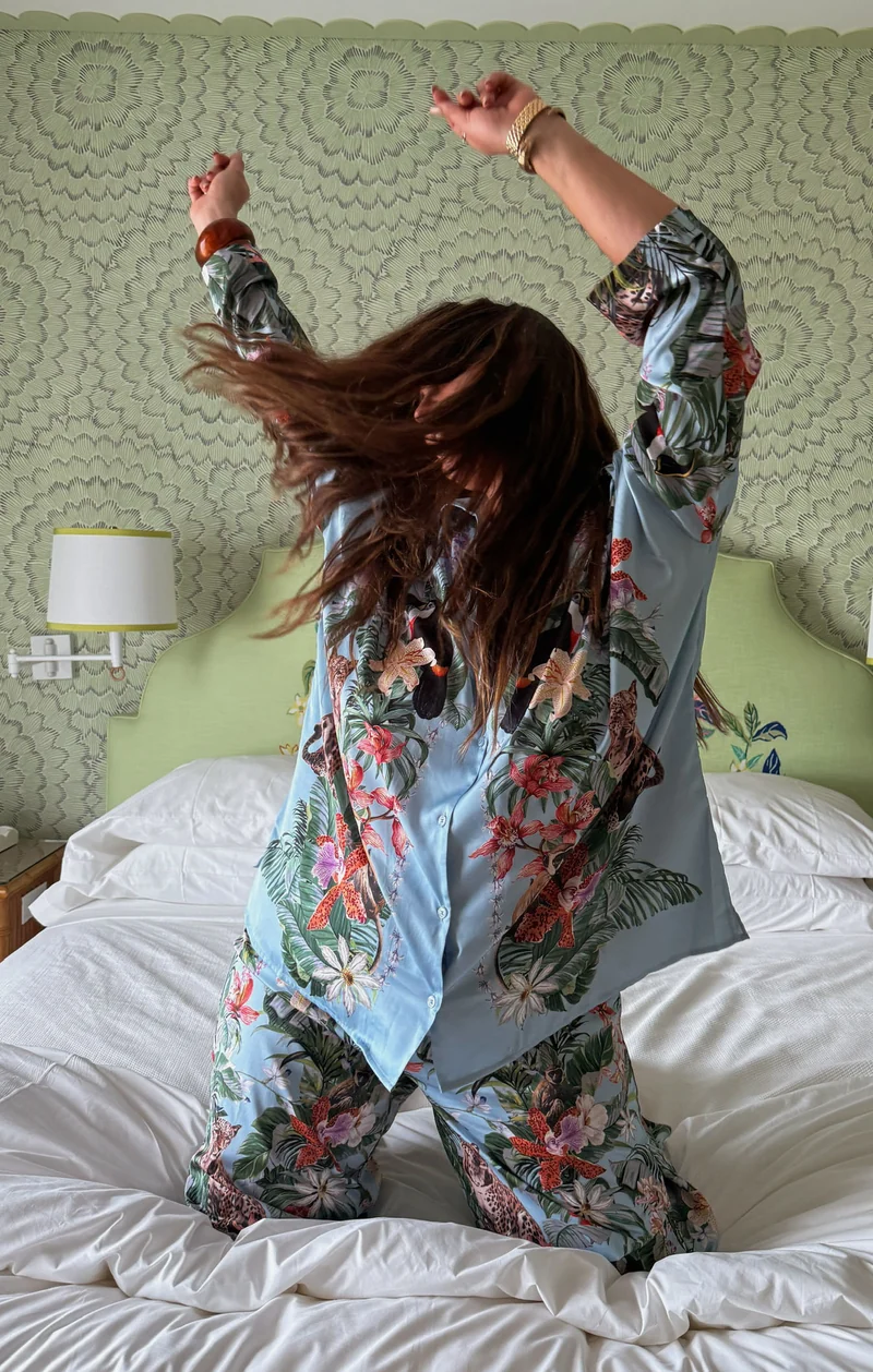 Overslept PJ Set ~ Wild Jungle Mirage Silky