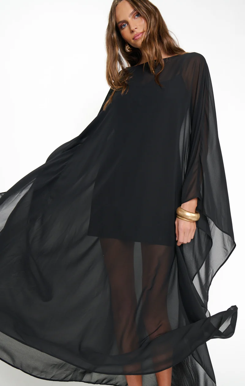 Olsen Maxi Dress ~ Black Chiffon