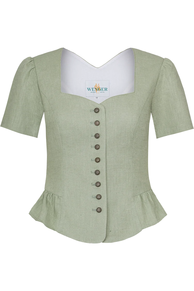 Damen Leinen-Baumwoll-Mieder mit Ärmel