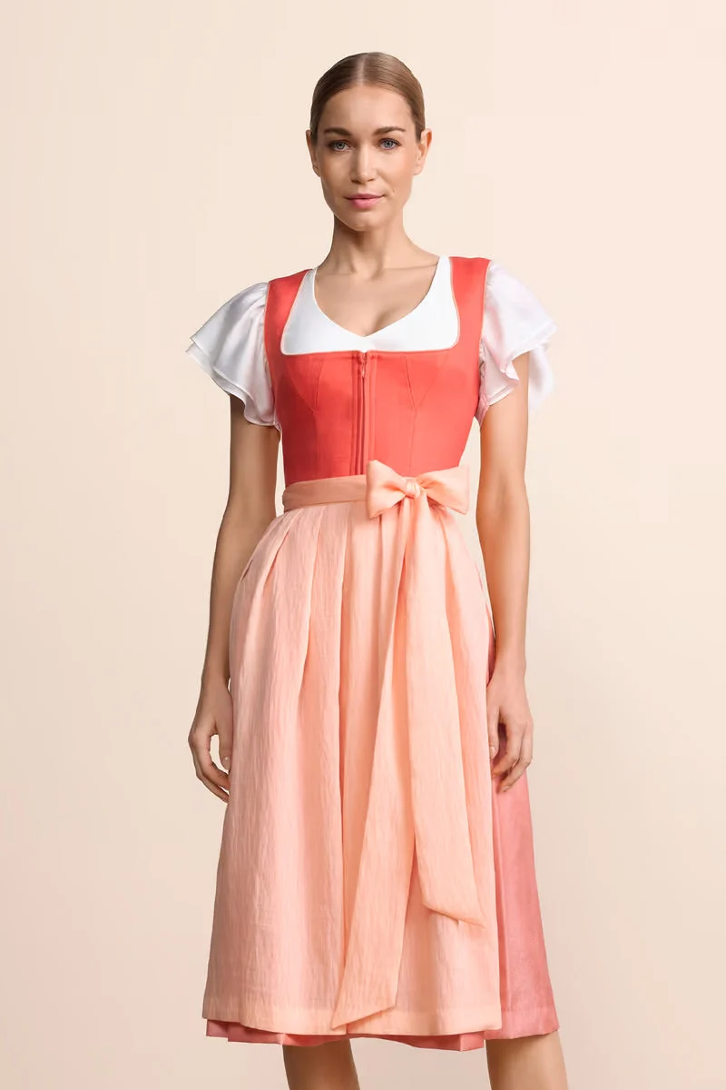 Kruger Sylphira Long Dirndl, Pink — 70cm 2pc Set