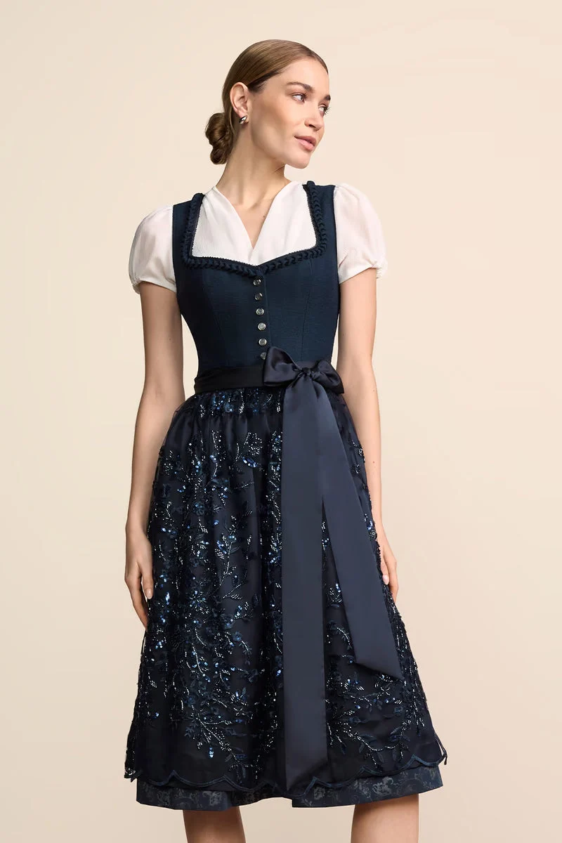 Kruger Long Dirndl 2pcs. 70cm "Fayana" blue