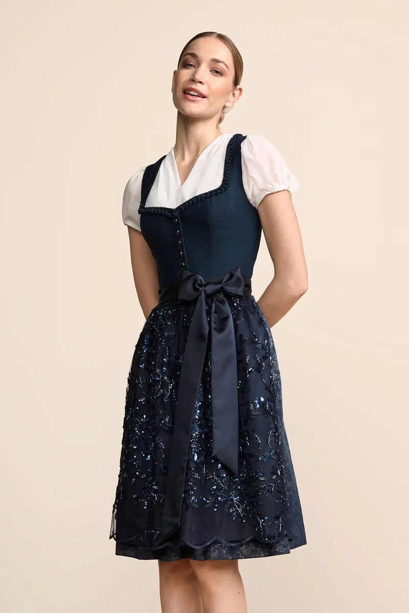 Kruger Midi Dirndl 2pcs. 60cm "Fayana" blue