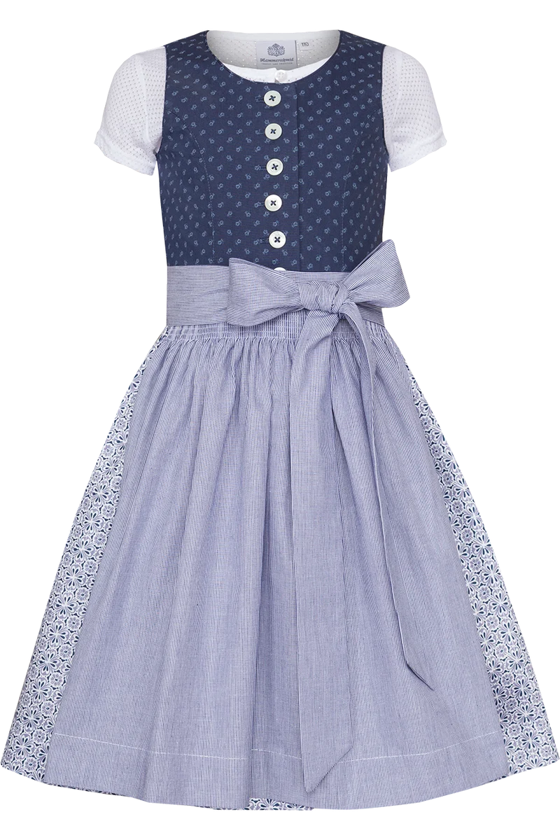 Kinder Baumwolldirndl mit Blumendruck und Bluse