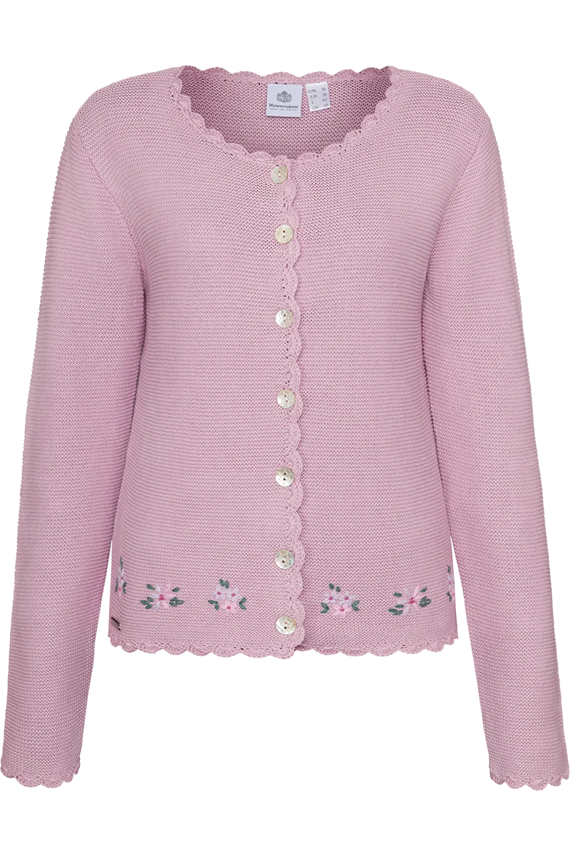 Damen Trachtenstrickjacke mit Blümchen-Stick