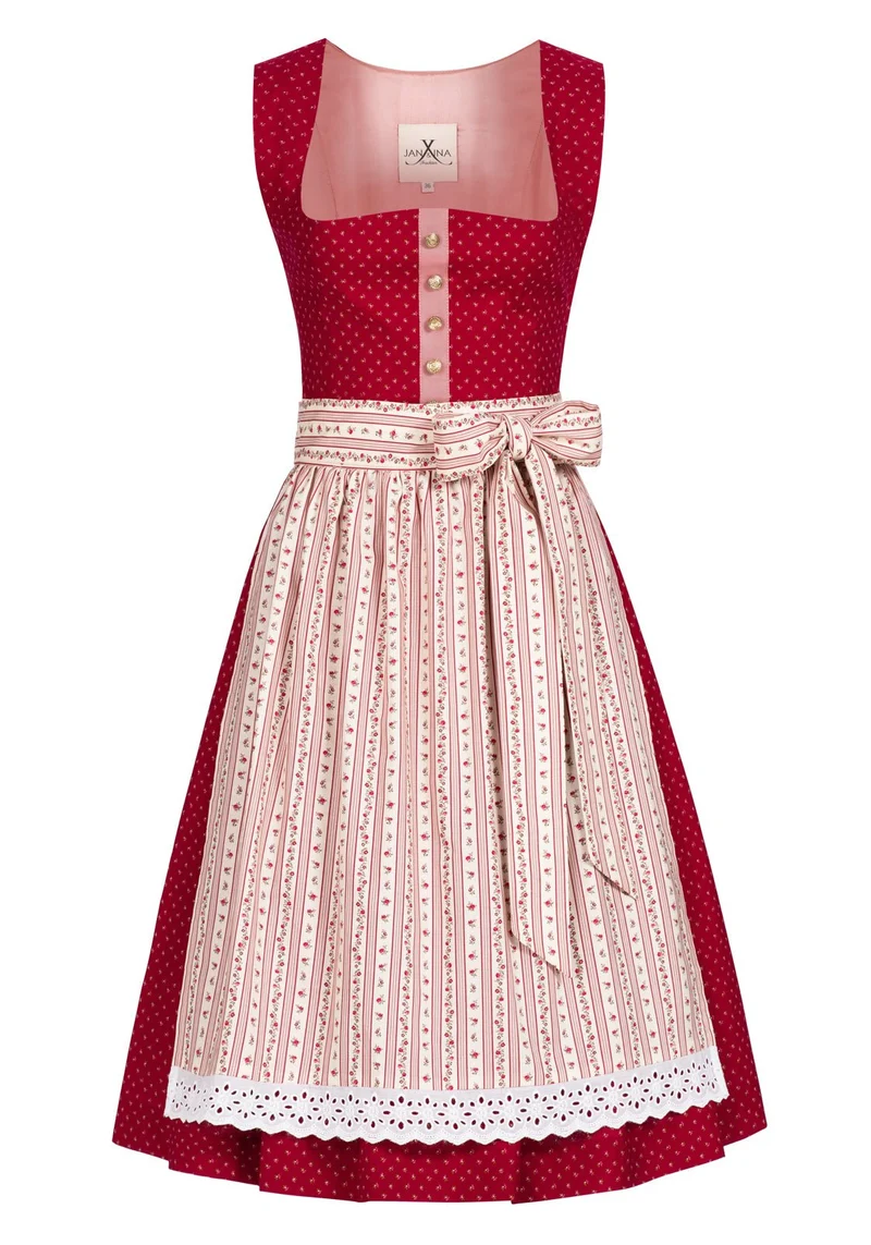 BW DIRNDL VINTAGE FLOWERS KARMINROT