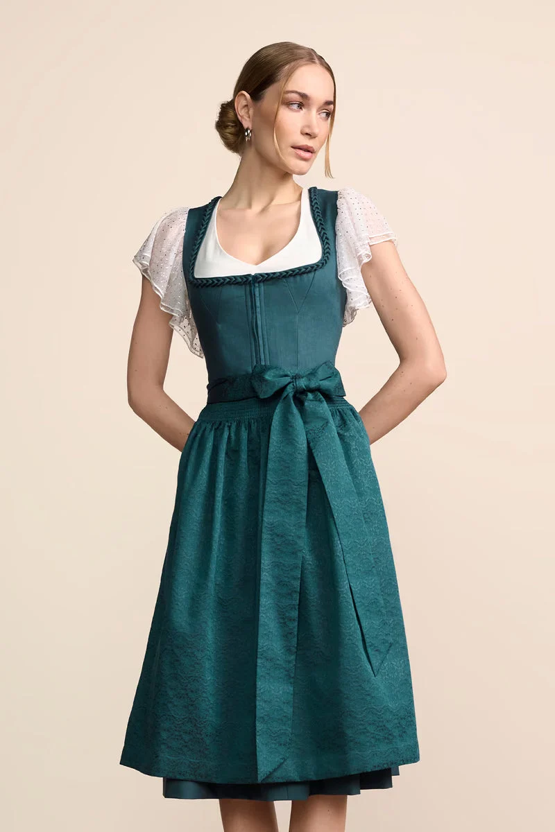 Kruger Long Dirndl 2pcs. 70cm "Oceanne" turquoise