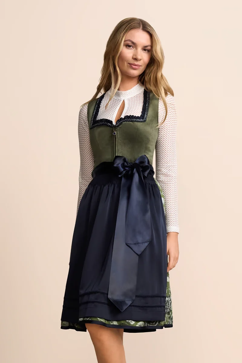 Kruger Midi Dirndl 2pcs. 60cm "Como" green