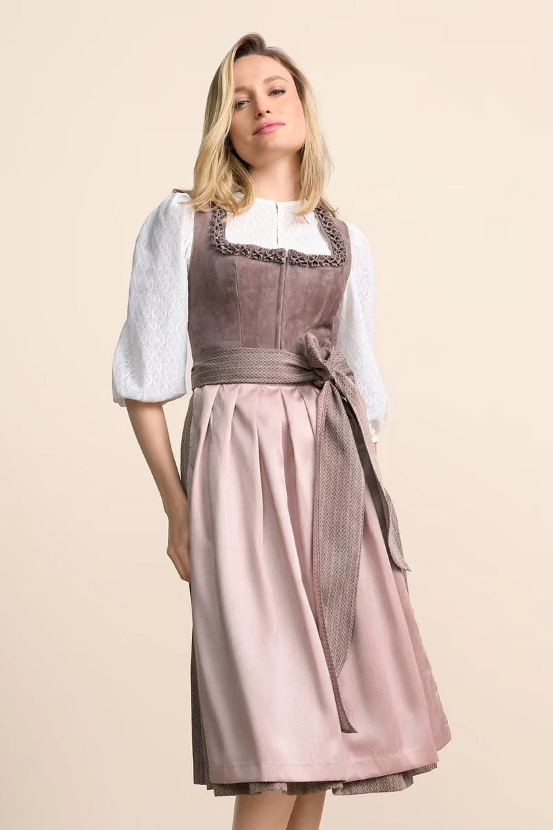 Kruger Long Dirndl 2pcs. 70cm "Ceressida" brown