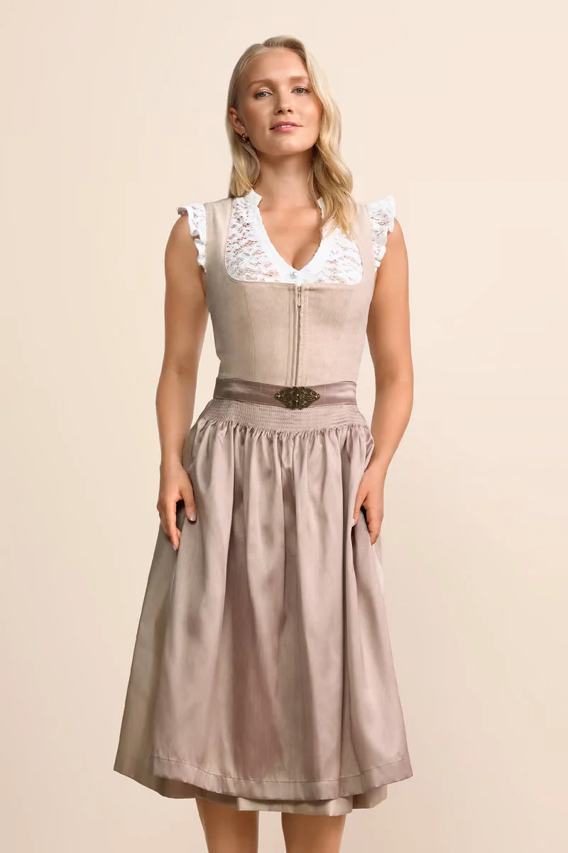 Kruger Long Dirndl 2pcs. 70cm "Evi" beige