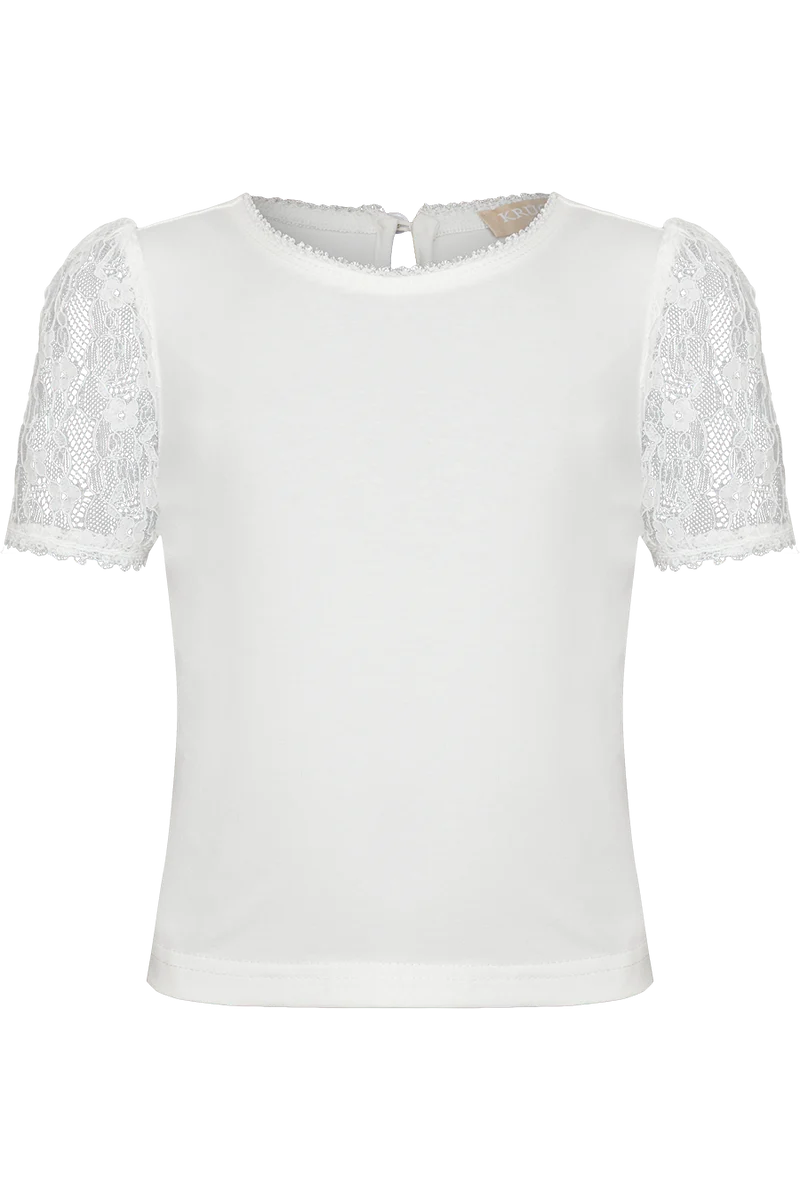 Kinder Trachtenshirt mit Spitzenärmel