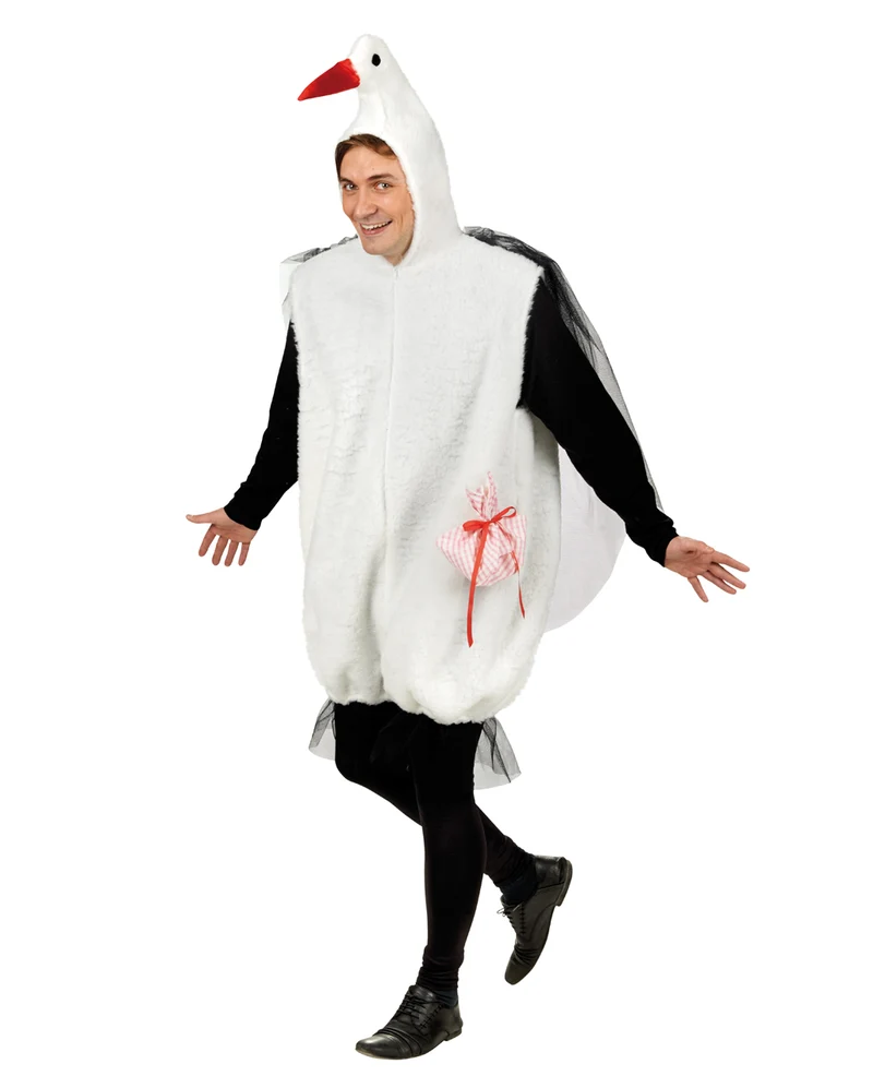 Storch Kostüm weiß Unisex