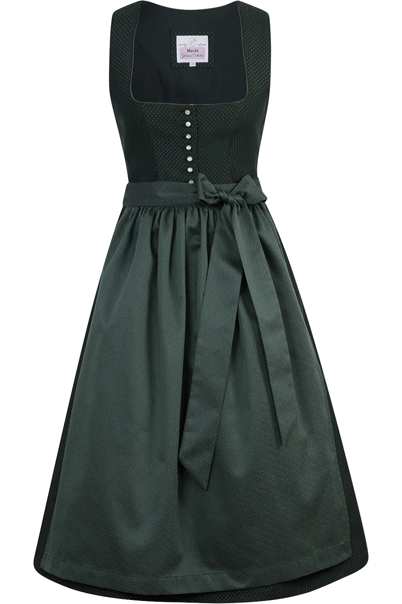 Midi-Dirndl mit Pünktchenmuster Wackersberg - waldgrün