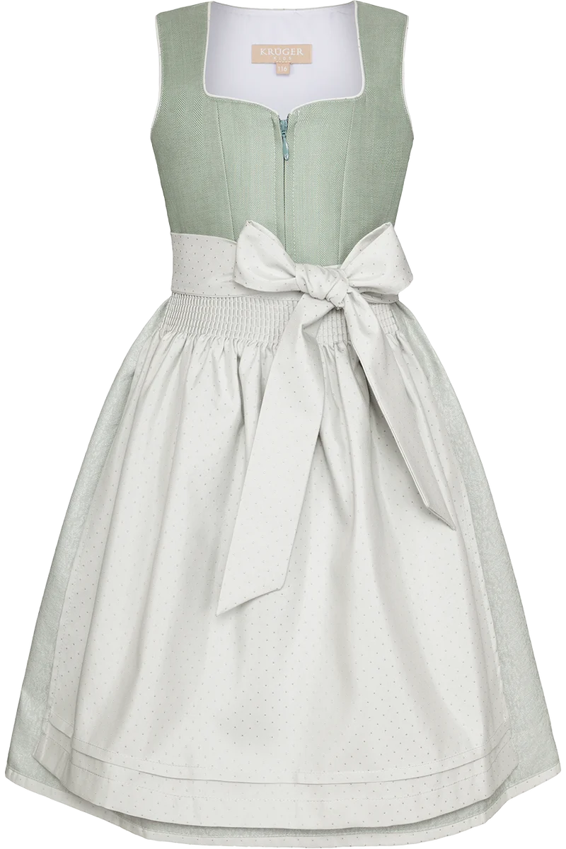 Kinderdirndl mit Herzausschnitt und Leinenanteil