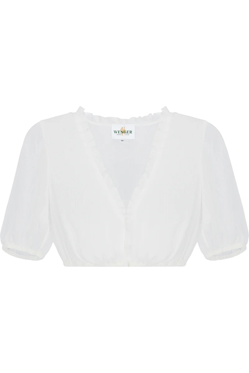 Dirndlbluse Halbarm mit Rüschen