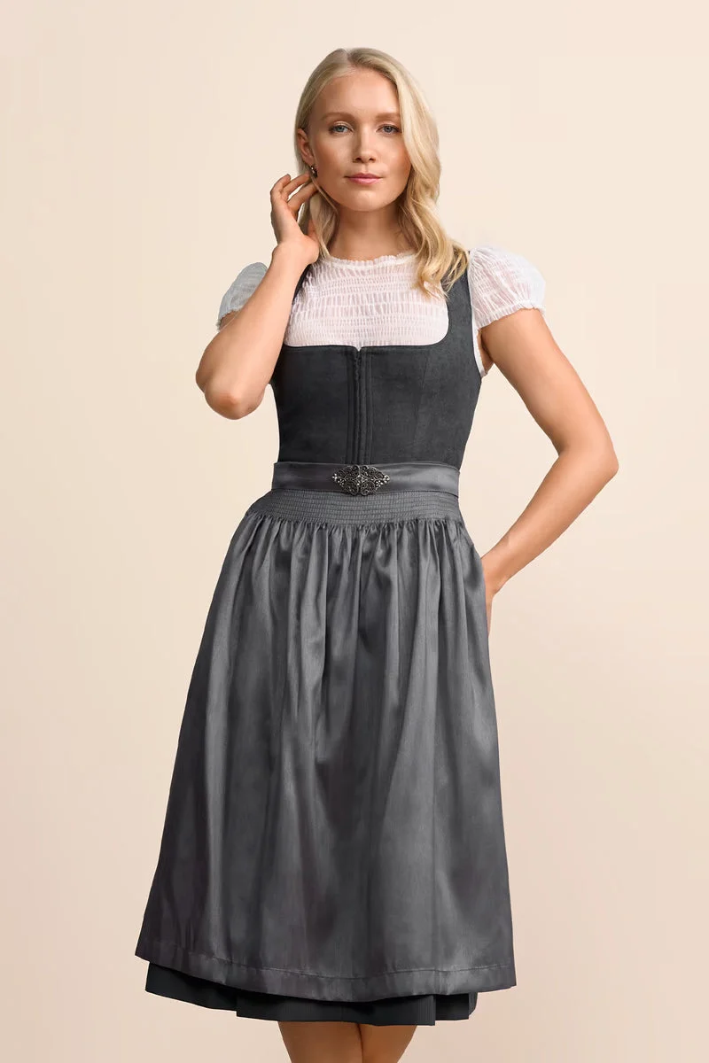 Kruger Long Dirndl 2pcs. 70cm "Evi" gray
