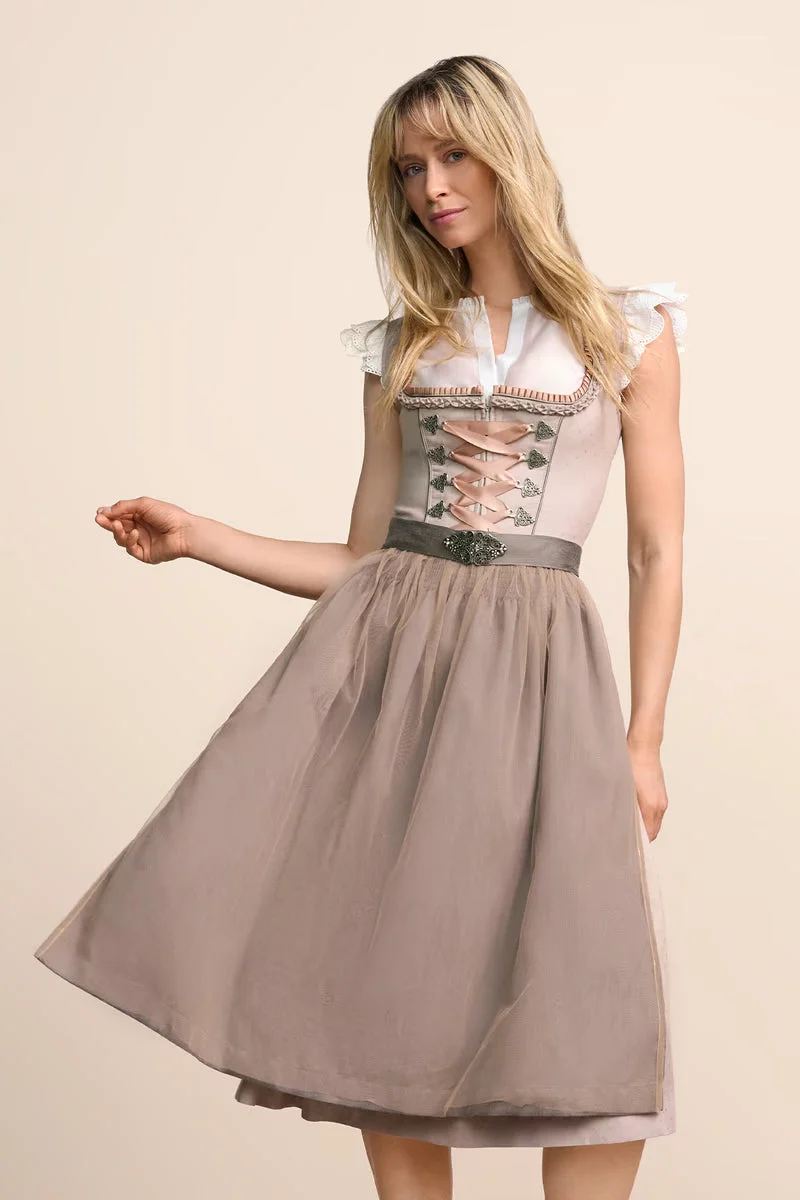 Kruger Long Dirndl 2pcs. 70cm "Mariselle" brown
