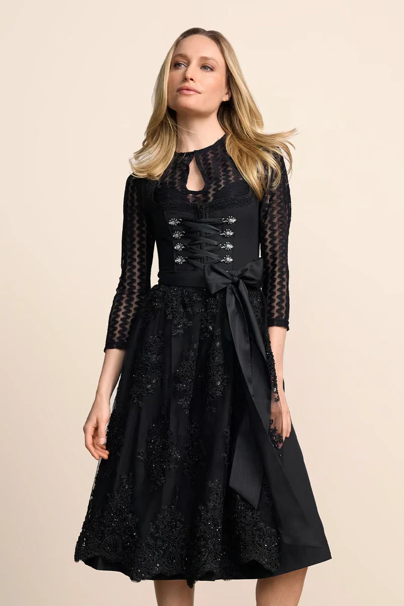 Kruger Long Dirndl 2pcs. 70cm "Odile" black