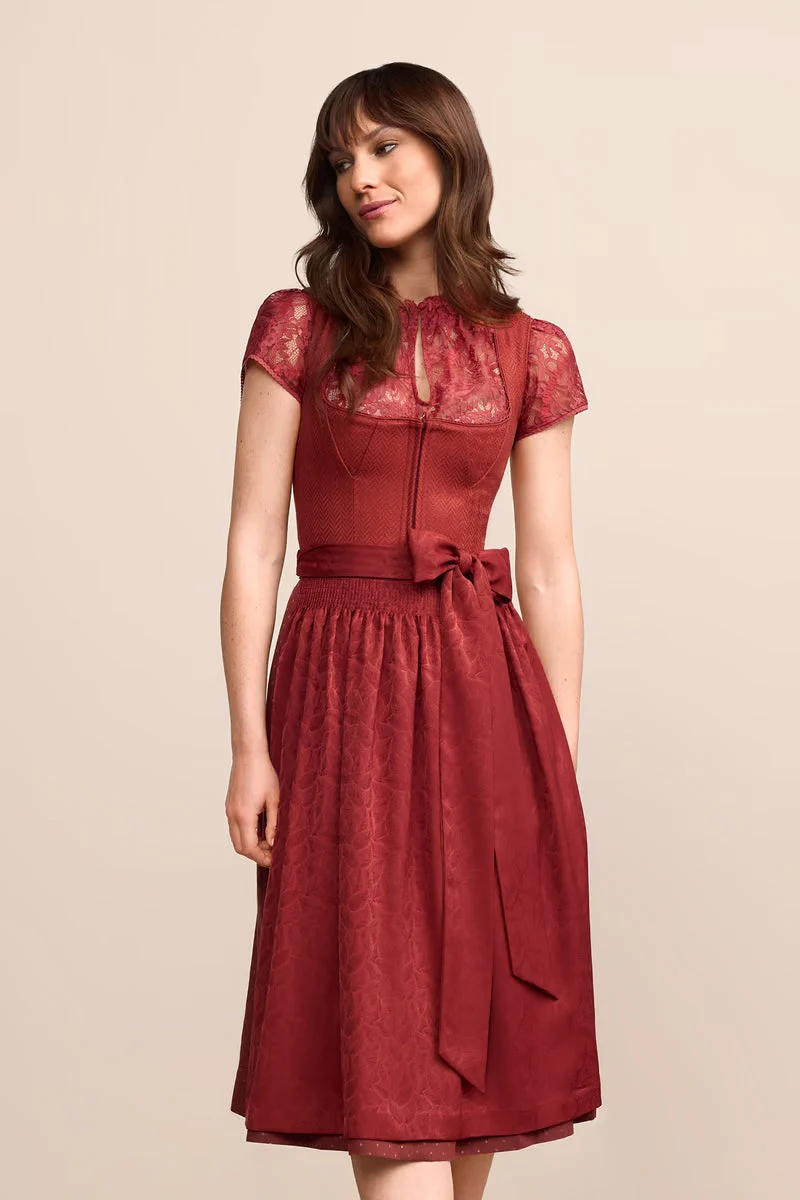Kruger Long Dirndl 2pc 70cm "Zanira" red