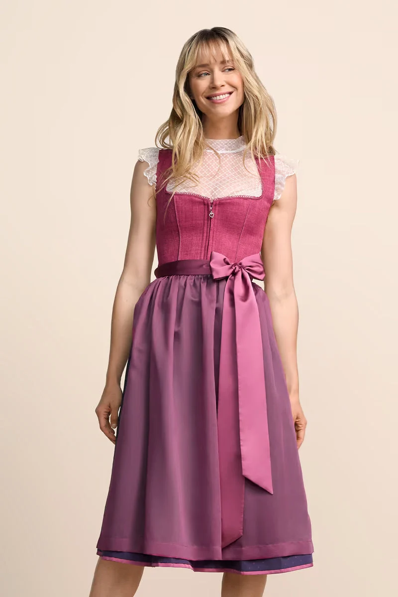Kruger Long Dirndl 2pc 70cm "Marin" pink