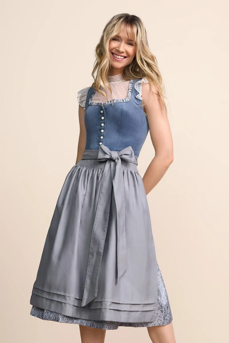 Kruger Long Dirndl 2pcs. 70cm "Shirley" blue
