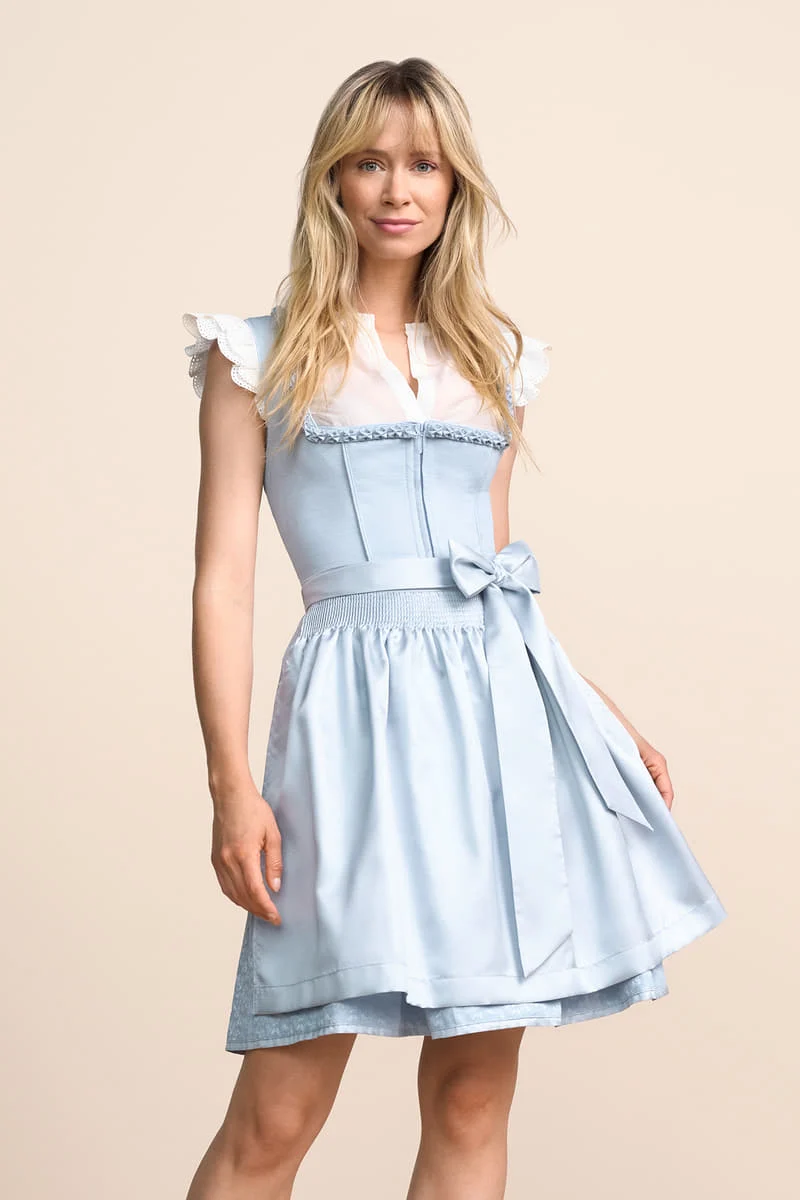 Kruger Mini Dirndl 2pcs. 50cm "Oceana" light blue (38)