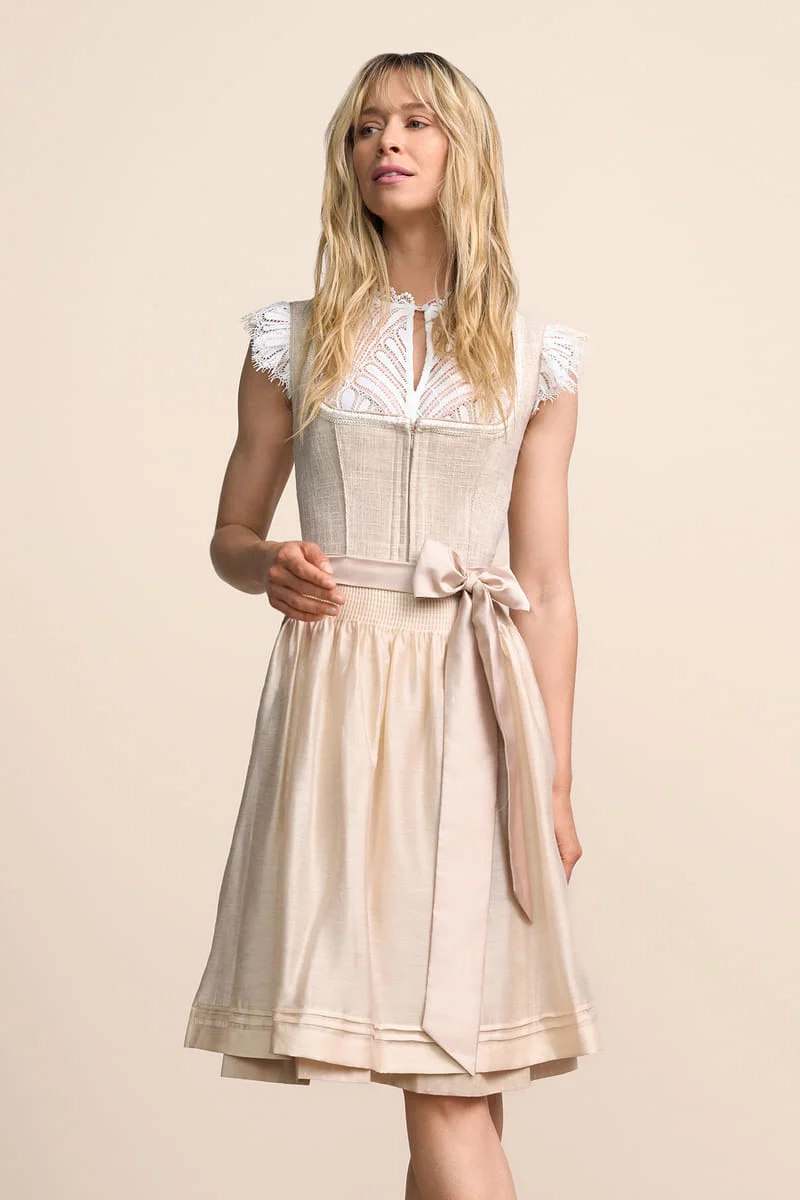 Kruger Midi Dirndl 2pc 60cm "Zarina" beige