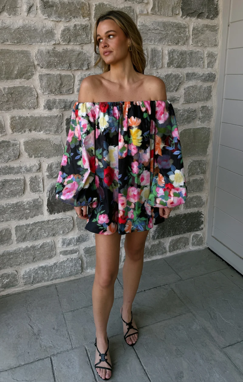 Brenna Mini Dress ~ Moonlit Garden Gala Taffeta