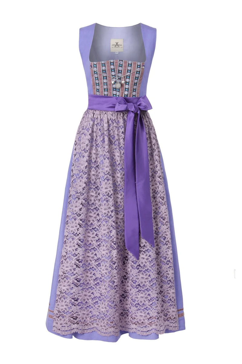 LEINEN DIRNDL TRADITIONAL MAUVE 90cm
