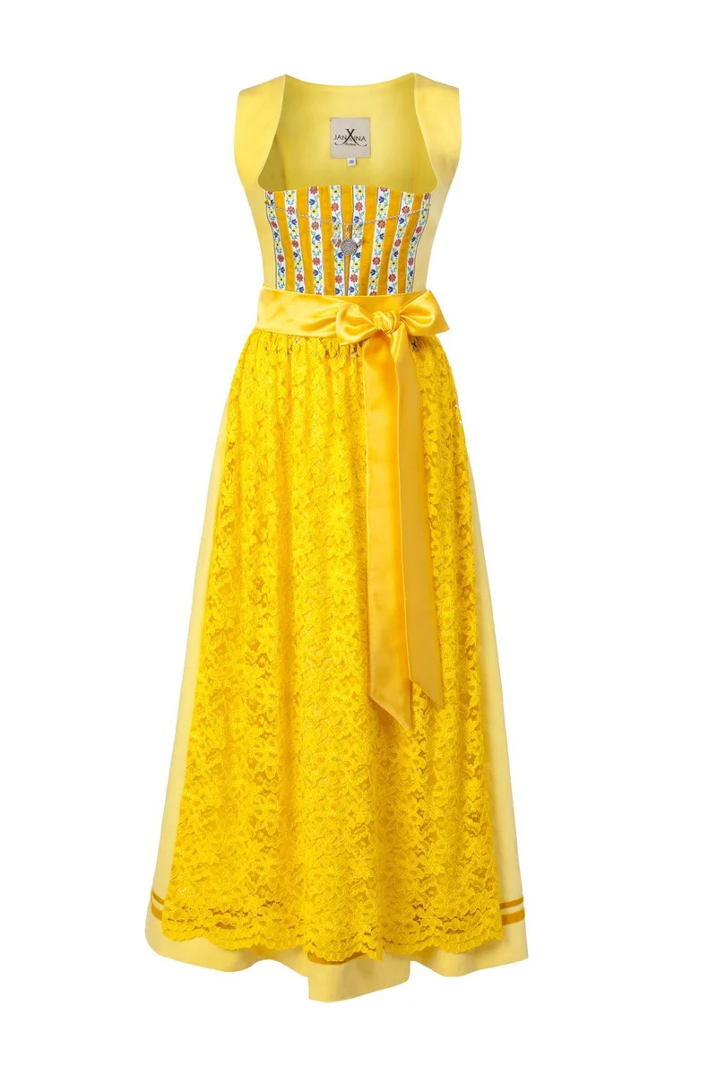 LEINEN DIRNDL TRADITIONAL GELB 90cm
