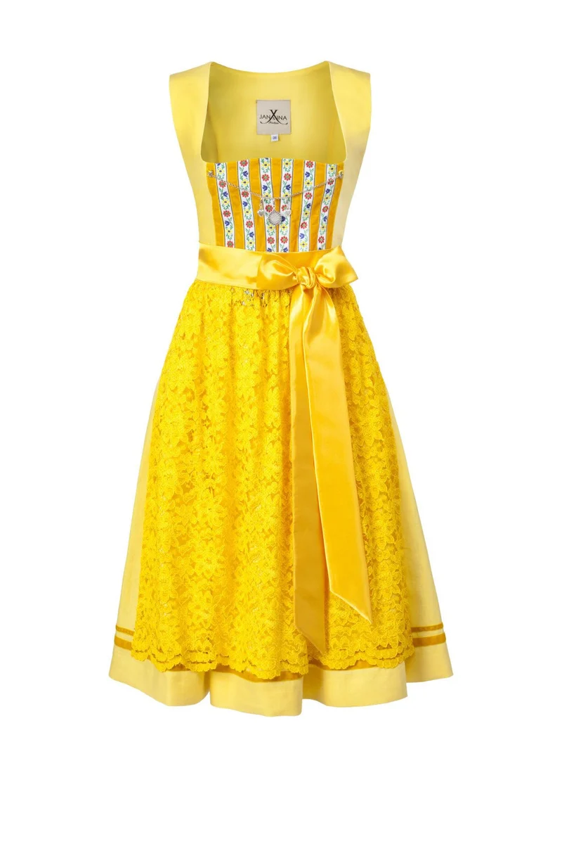 LEINEN DIRNDL TRADITIONAL GELB 65cm