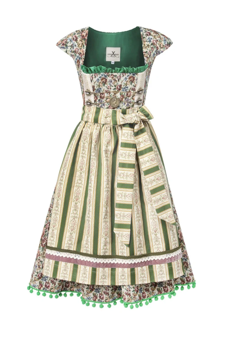 DIRNDL VINTAGE GOBELIN BEIGE/GRASGRÜN